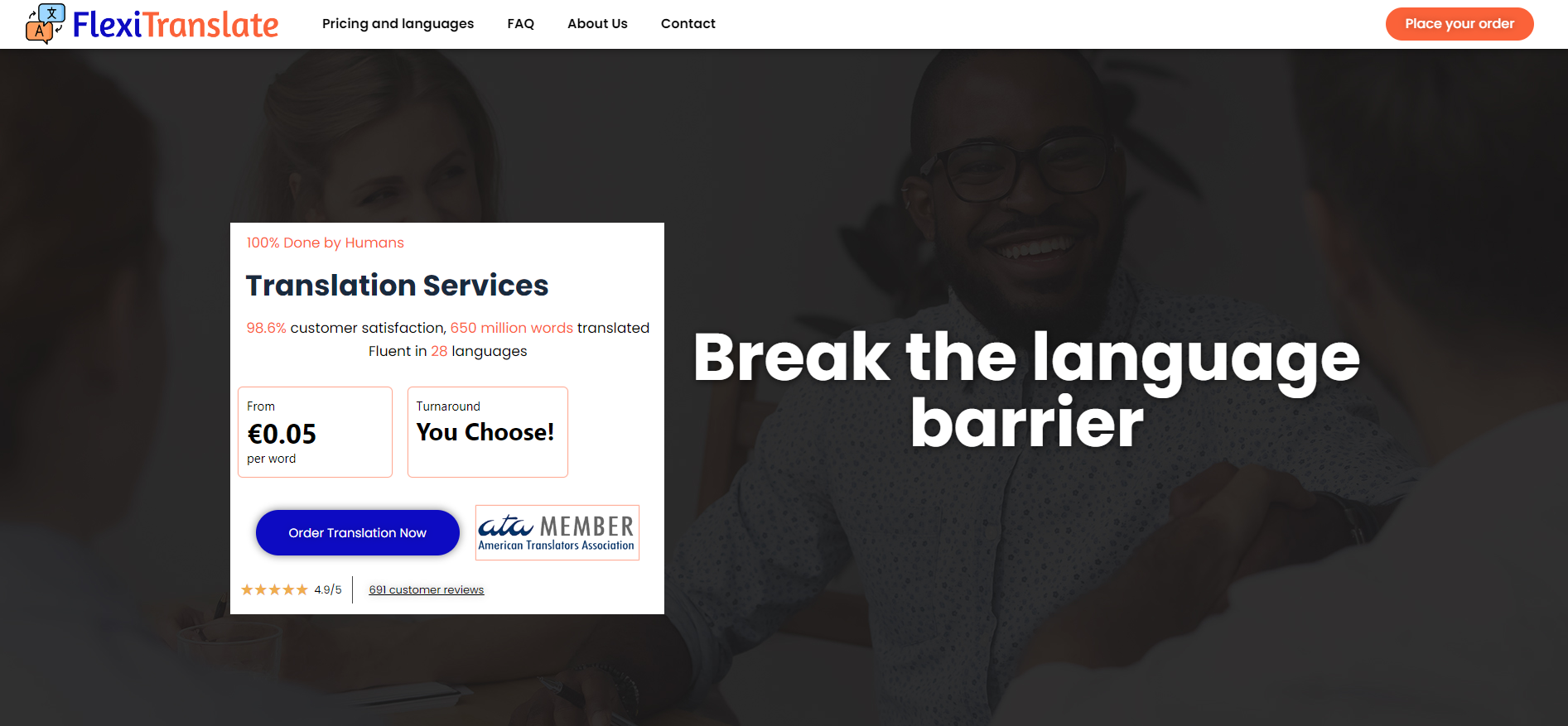 FlexiTranslate Translation Services screenshot
