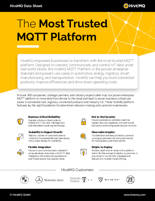 HiveMQ MQTT Platform | Datasheet