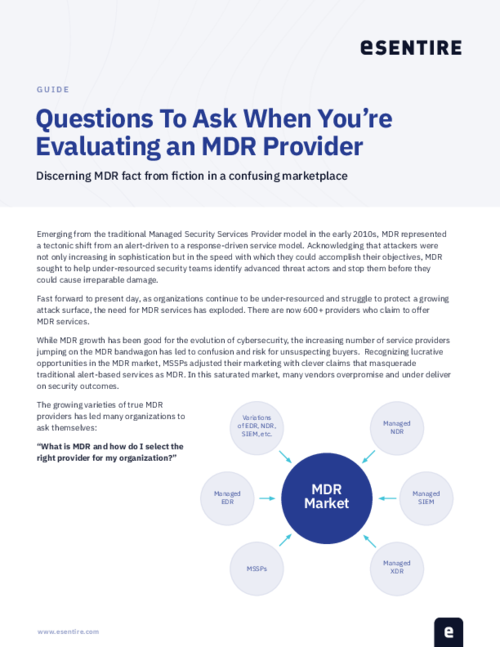 Get the top questions you need to ask when qualifying potential Managed Detection and Response vendors and why they matter.