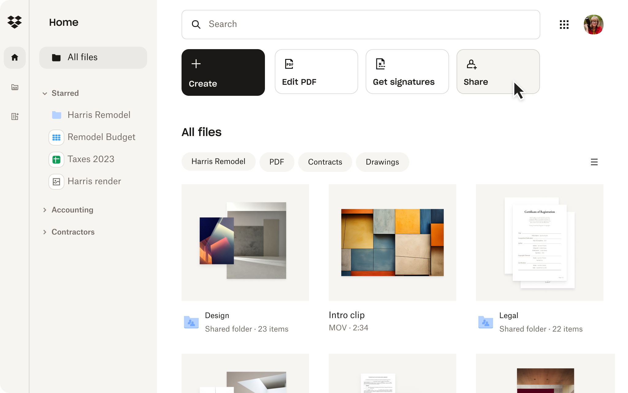 Dropbox screenshot