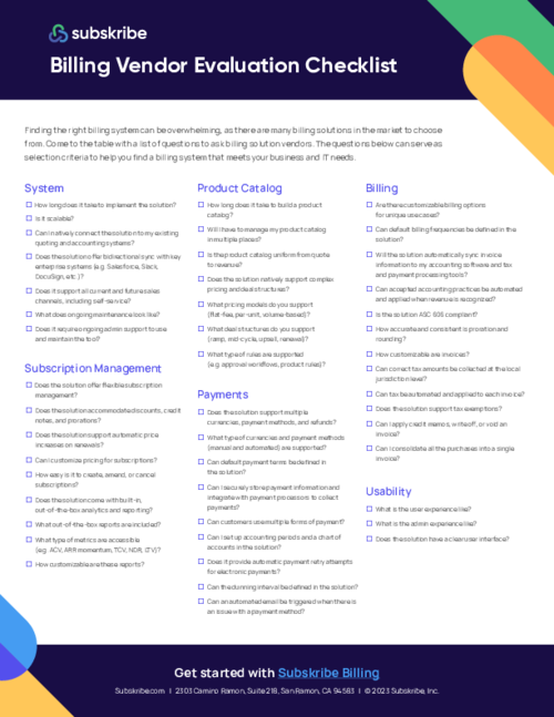 Billing Vendor Evaluation Checklist