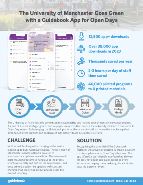University of Manchester Goes Green with Guidebook App for Open Days
