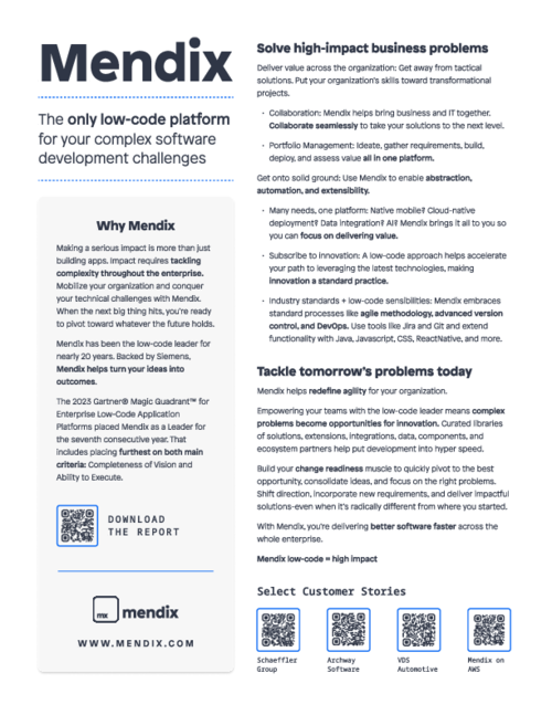 Mendix one pager