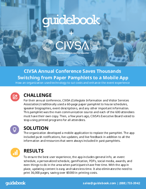 CIVSA Annual Conference Saves Thousands Switching from Paper Pamphlets to a Mobile App