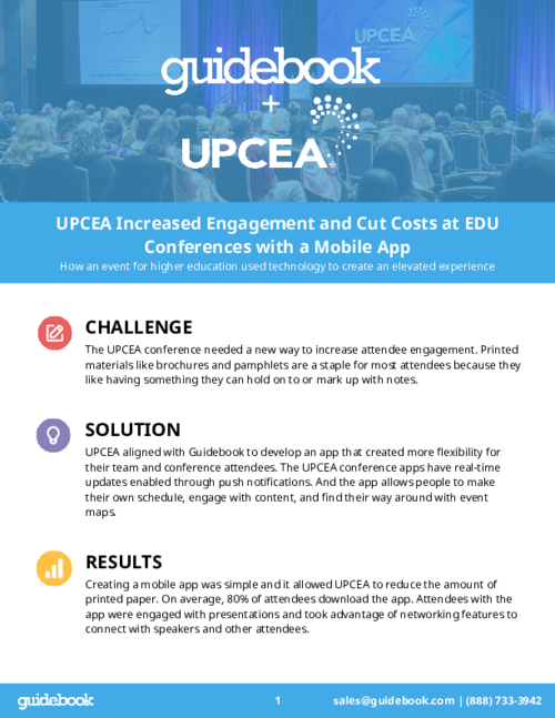 UPCEA Increased Engagement and Cut Costs at EDU Conferences with a Mobile App