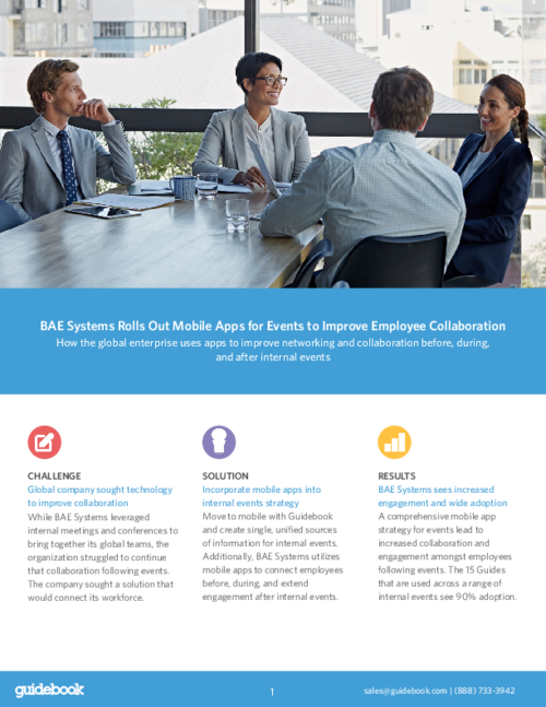 BAE Systems Rolls Out Mobile Apps for Events to Improve Employee Collaboration