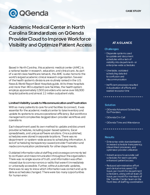 Case Study | Academic Medical Center in North Carolina