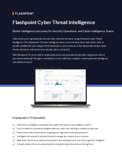 Flashpoint Cyber Threat Intelligence