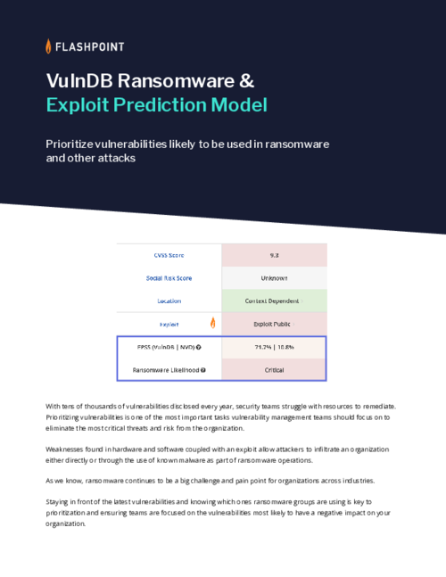 VulnDB Ransomware & Exploit Prediction Model