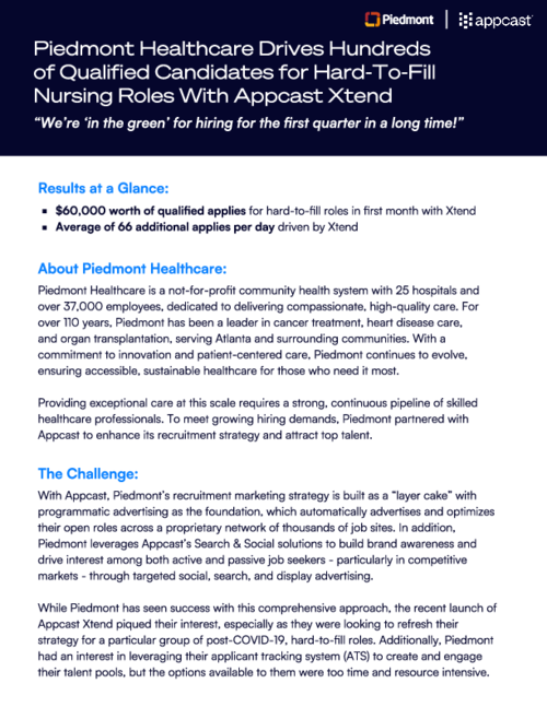Customer Story: Piedmont Healthcare and Appcast