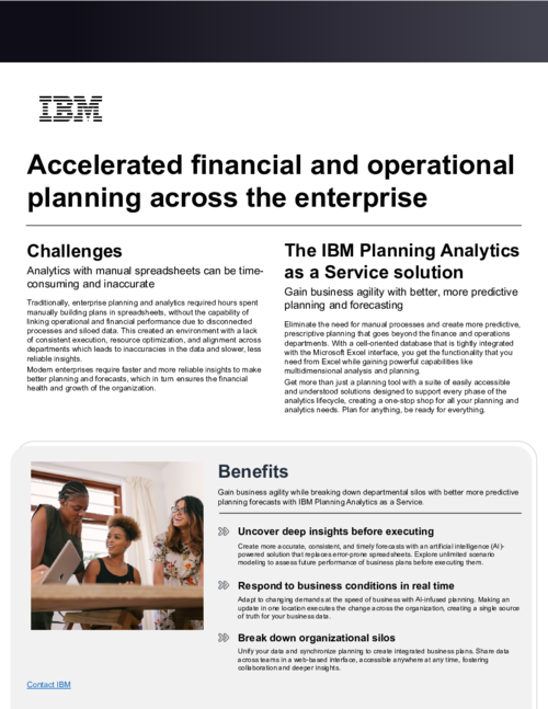 IBM Planning Analytics on AWS Solution Brief