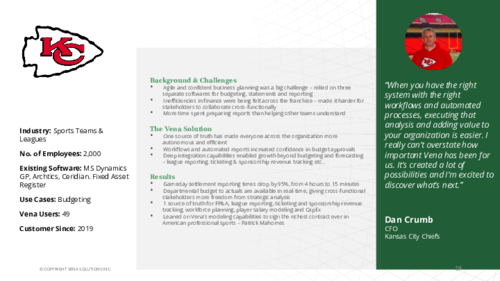 How the Kansas City Chiefs Reduced Reporting Times by 95% With Vena