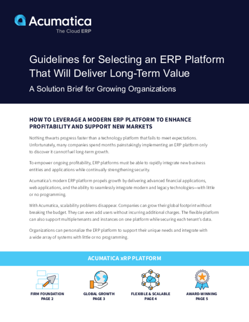 Guidelines for Selecting an ERP Platform That Will Deliver Long-Term Value