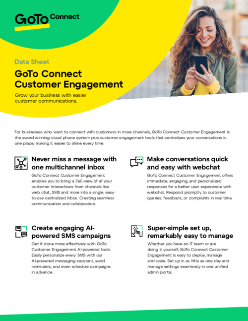 GoTo Connect Customer Engagement Datasheet