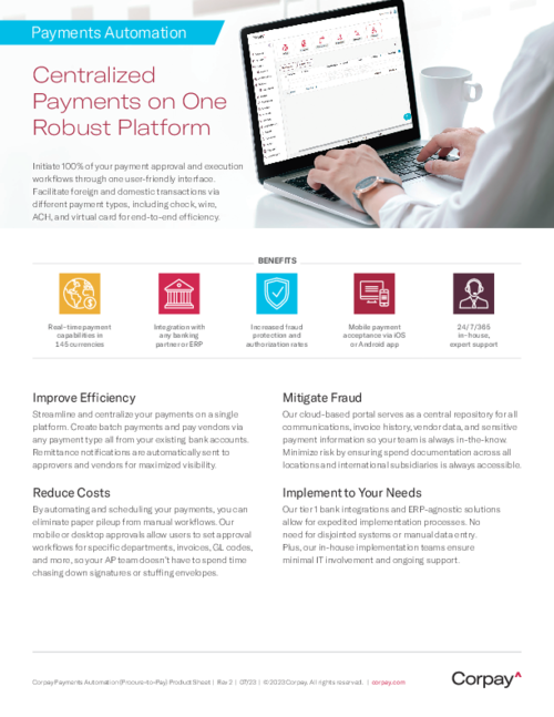 Corpay P2P Payments Automation Module