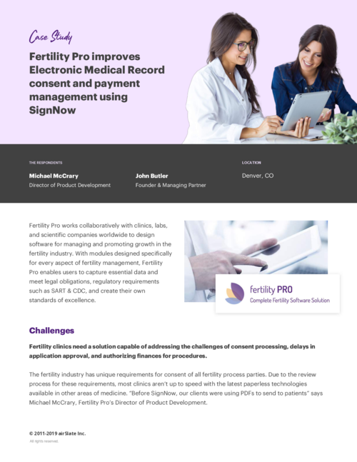 Fertility Pro improves its medical records and payments' management with signNow
