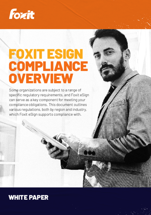 Foxit eSign Compliance Overview