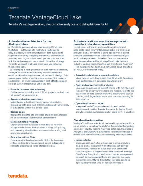 Introducing Teradata VantageCloud Lake