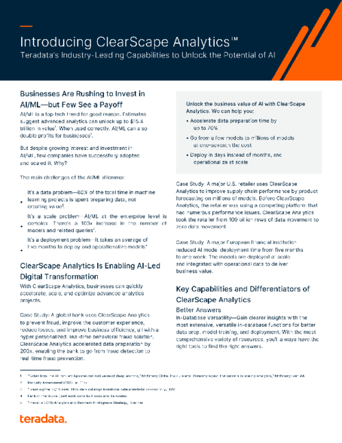 Unlock the Potential of AI with ClearScape Analytics