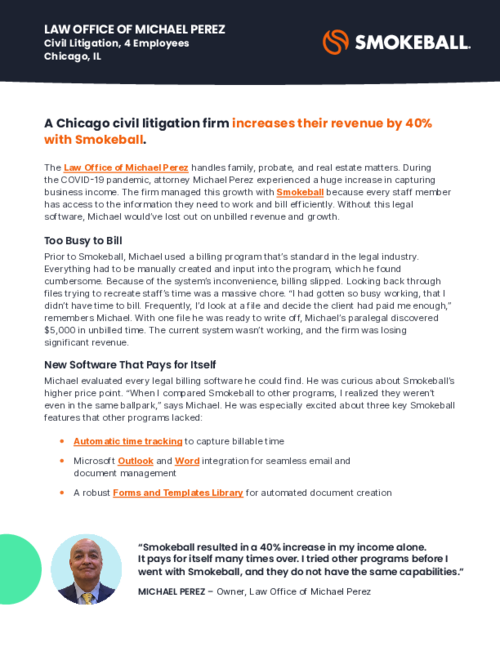 How a civil litigation firm increased their revenue by 40% with Smokeball