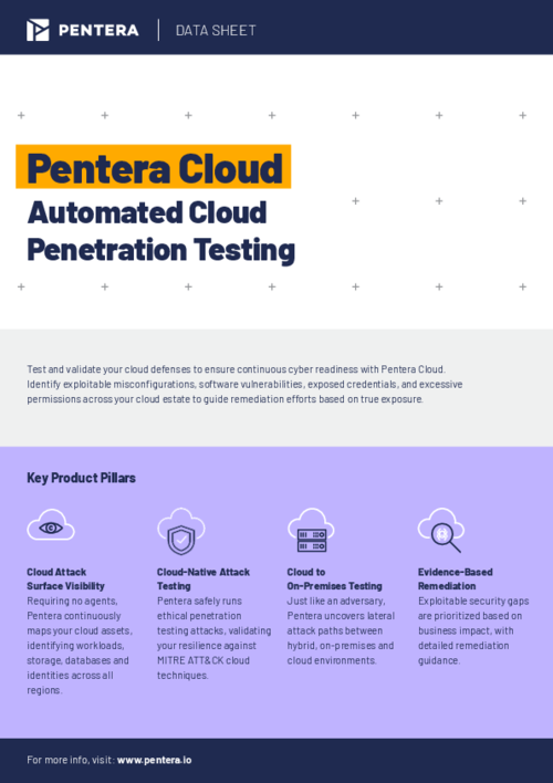 Pentera Cloud Datasheet