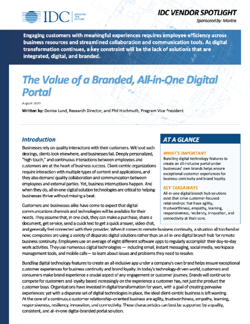 Value of Branded Digital Portals
