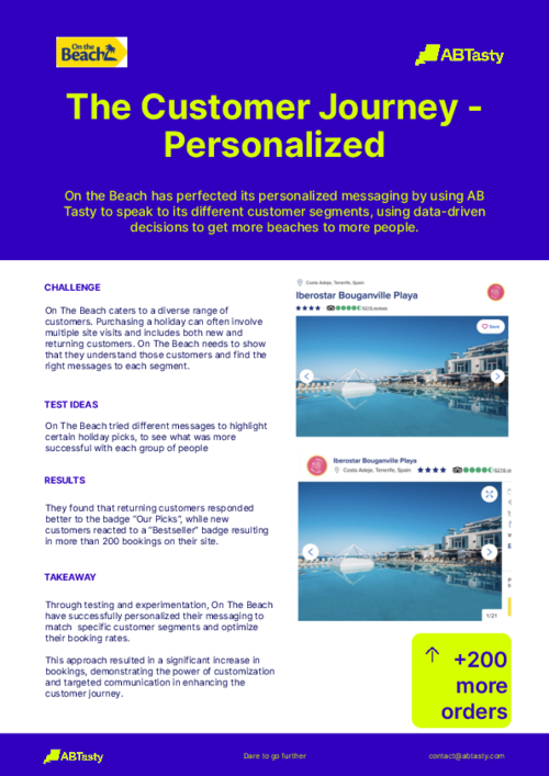 On The Beach Tests The Water with Personalization