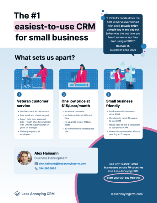 Why choose Less Annoying CRM?