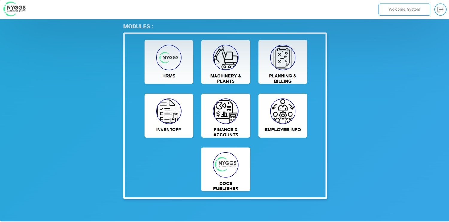 NYGGS Construction ERP Software screenshot