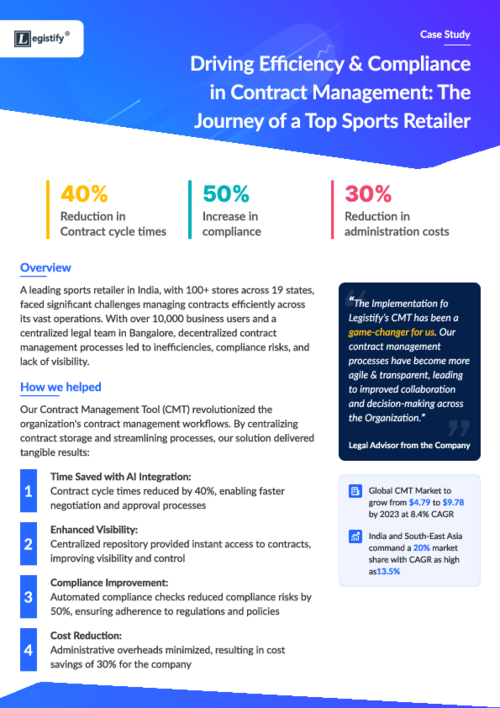 The Journey of a Top Sports Retailer with our Contract Management