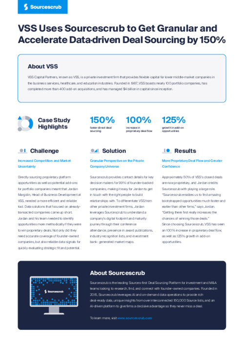 VSS Uses Sourcescrub to Get Granular and Accelerate Data-driven Deal Sourcing by 150%