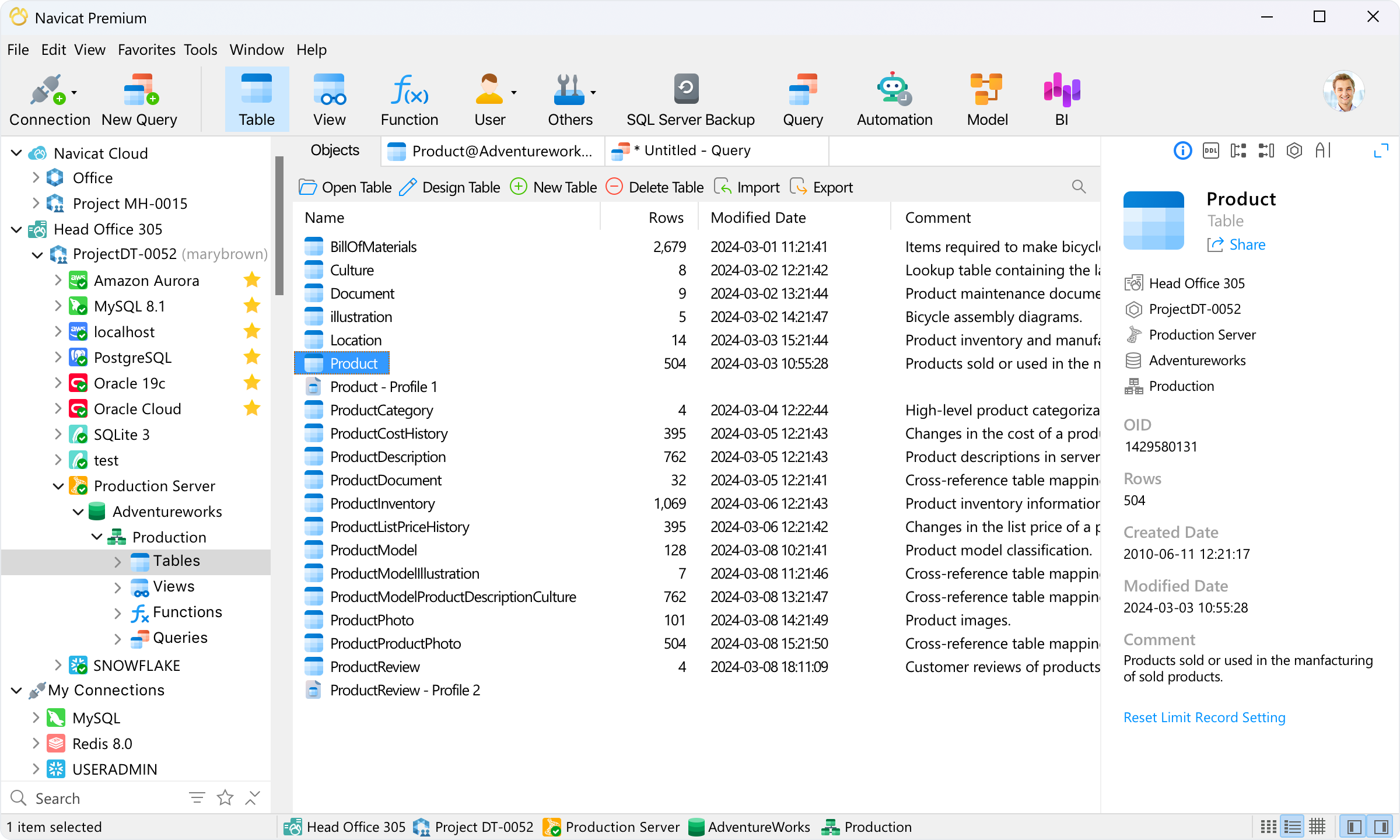 Navicat Premium screenshot
