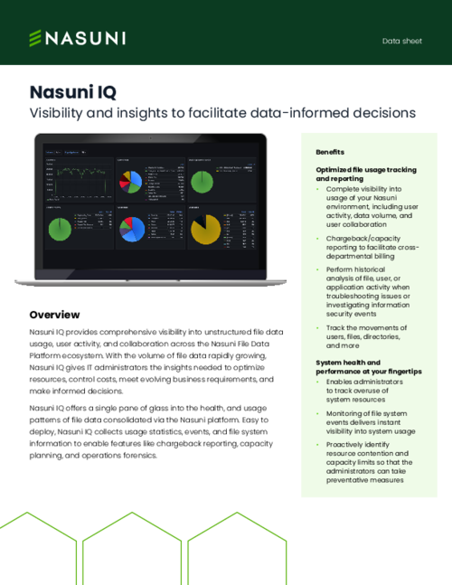Nasuni IQ: Visibility and insights to facilitate data-informed decisions