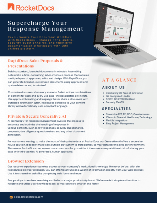 RocketDocs Premium Features Brochure