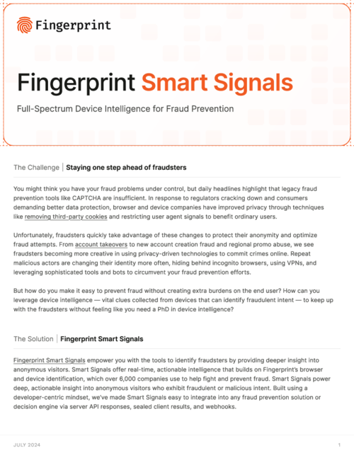 Fingerprint Smart Signals Explainer