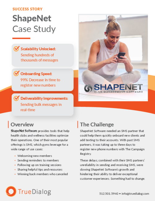 ShapeNet SMS API Case Study