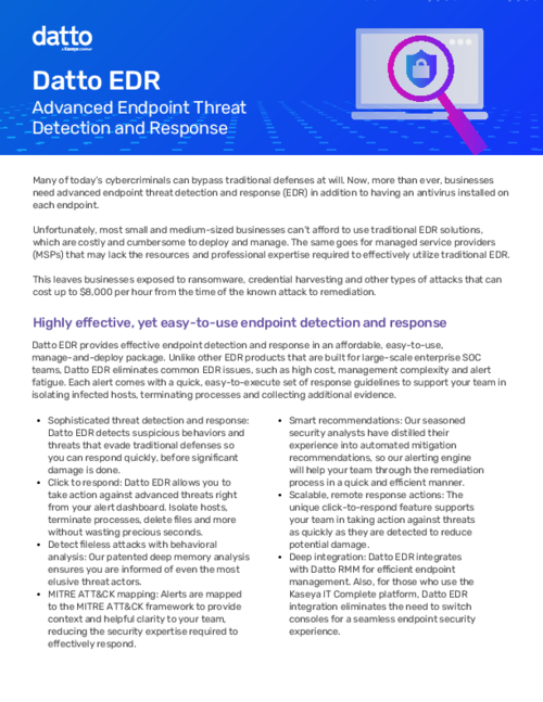 Datto Endpoint Detection and Response (EDR) Reviews 2025: Details ...
