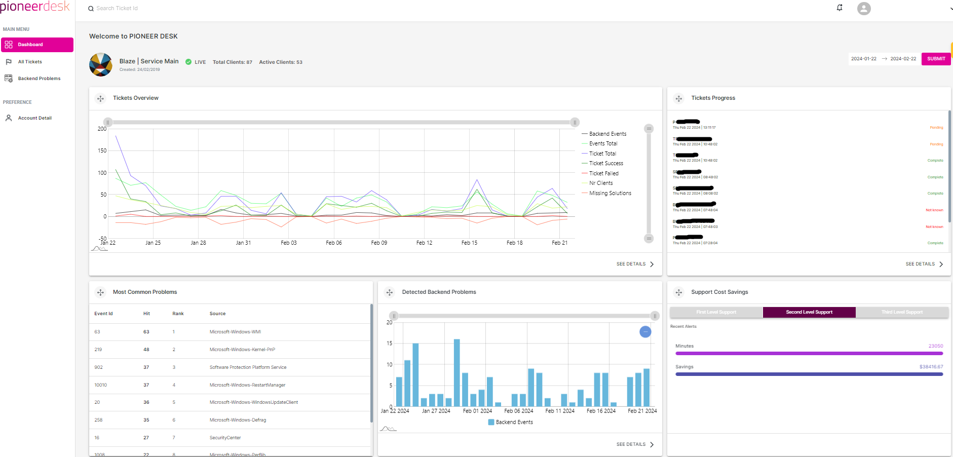 Pioneerdesk screenshot