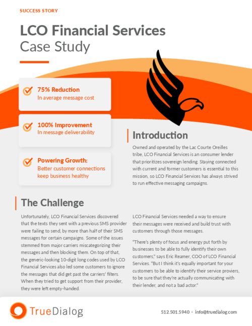 LCO Financial Direct Lenders SMS Case Study