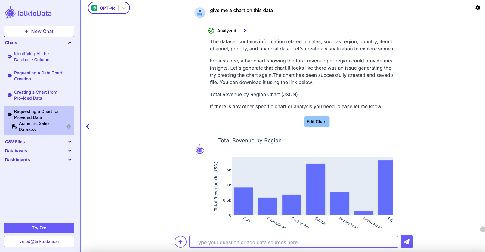 TalkToData AI preview