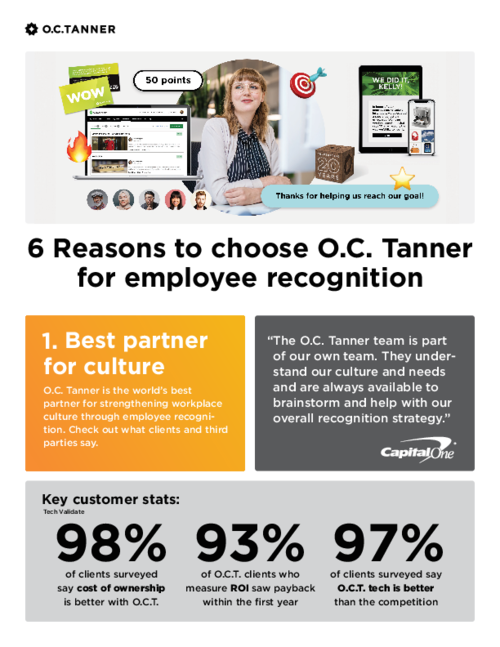 6 Reasons To Choose O.C. Tanner for Employee Recognition