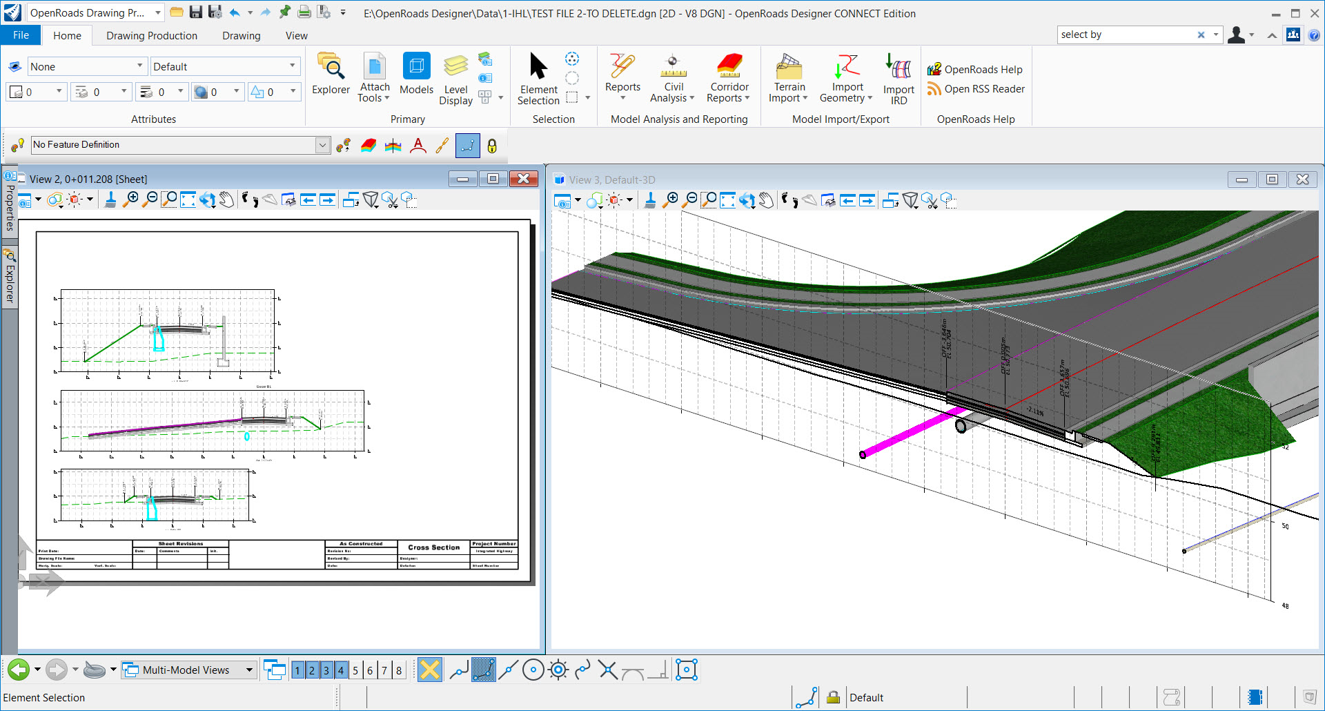 Civil engineering design software: OpenRoads Designer