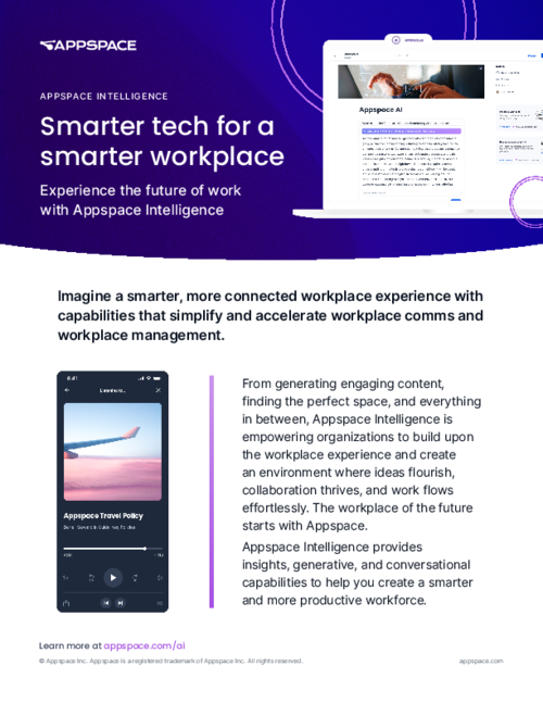 Appspace Intelligence: Smarter tech for a smarter workplace