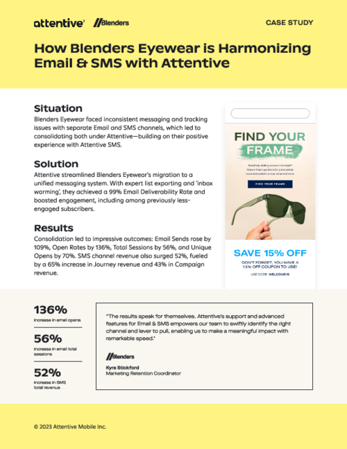 How Blenders Eyewear is Harmonizing Email & SMS with Attentive
