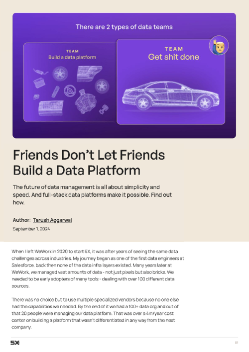Friends dont let friends build a data platform