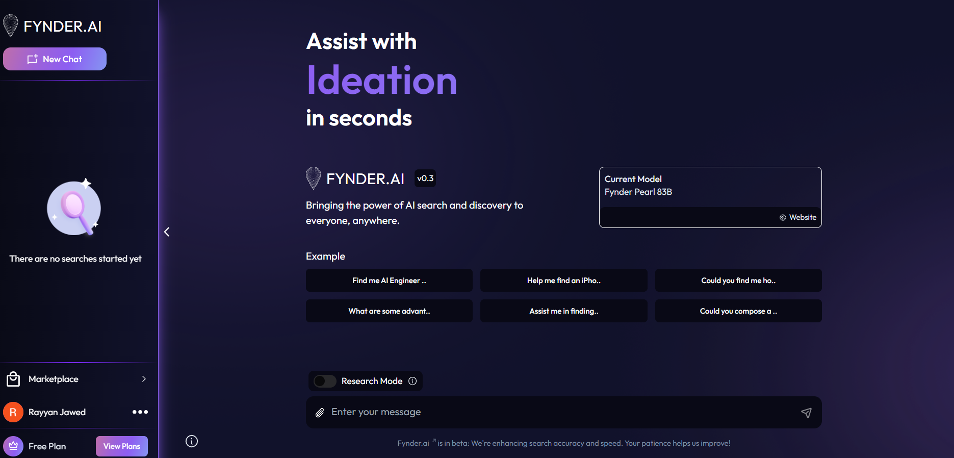 Fynder AI preview