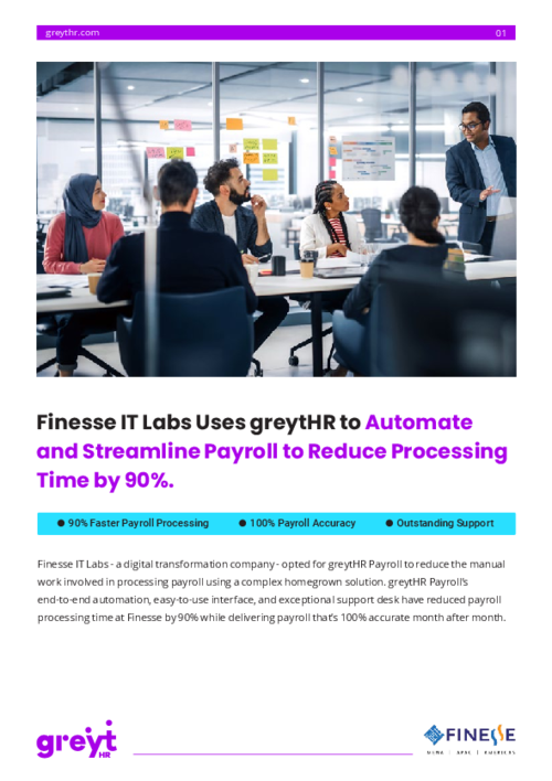 Finesse IT Labs Uses greytHR to Automate and Streamline Payroll to Reduce Processing Time by 90%