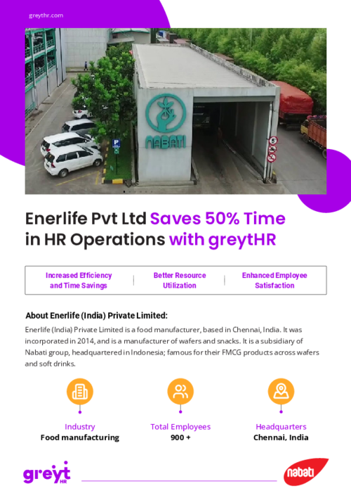 Enerlife Pvt Ltd Saves 50% Time in HR Operations with greytHR