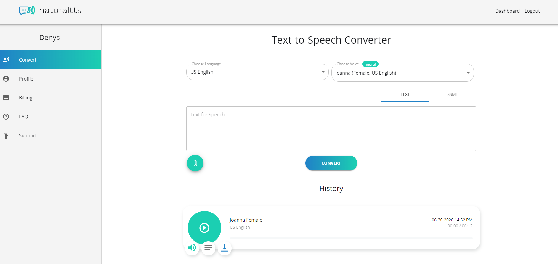 Naturaltts screenshot 1