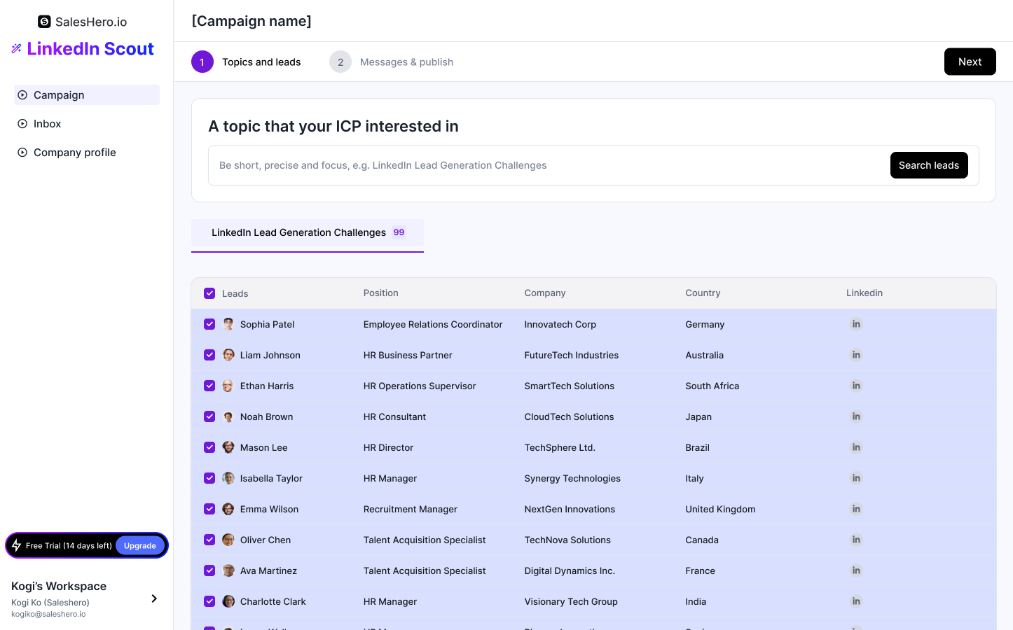 SalesHero.io preview